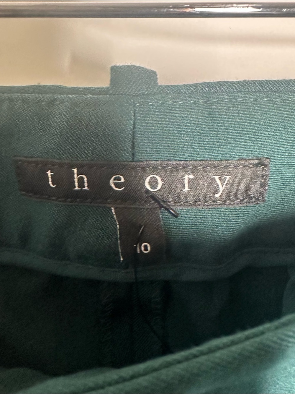 Theory NWT Testra 2 Bistretch Pants Julep Green Size 10 - Picture 7 of 9